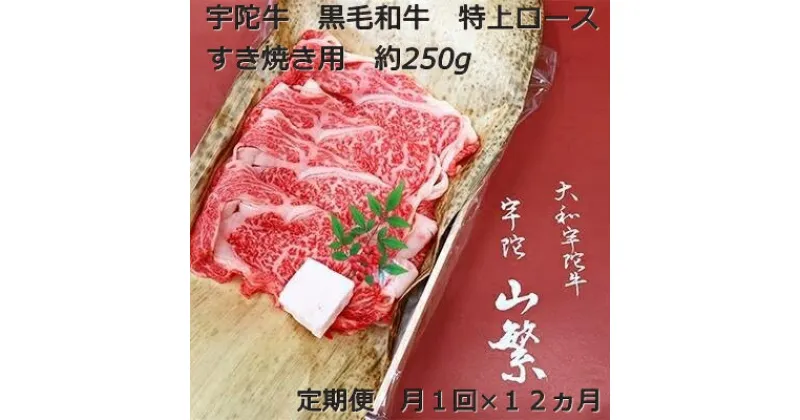 【ふるさと納税】毎月定期便全12回 名産 認定肉 宇陀牛 国産 黒毛和牛 特上 ロース すき焼き 約250g / 山繁 ふるさと納税 牛肉 牛丼 しゃぶしゃぶ人気 寄付 ランキング おすすめ グルメ 肉 返礼品 送料無料