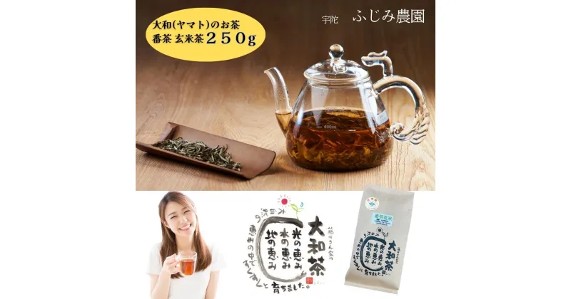 【ふるさと納税】大和(ヤマト)のお茶 番茶 玄米茶 250g ／ ふじみ農園 荒茶 無農薬 無化学肥料 奈良県 宇陀市 大和高原