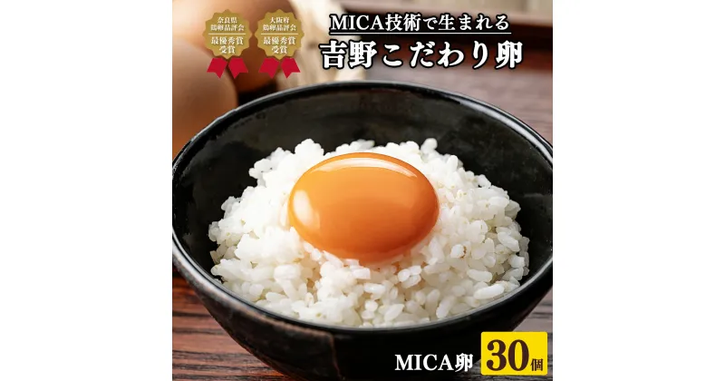 【ふるさと納税】吉野 MICA卵 Lサイズ 30個 （27個＋割れ保証3個） 【田原本町×吉野町共通返礼品】 ／ 野澤養鶏 おいしい たまご 奈良県