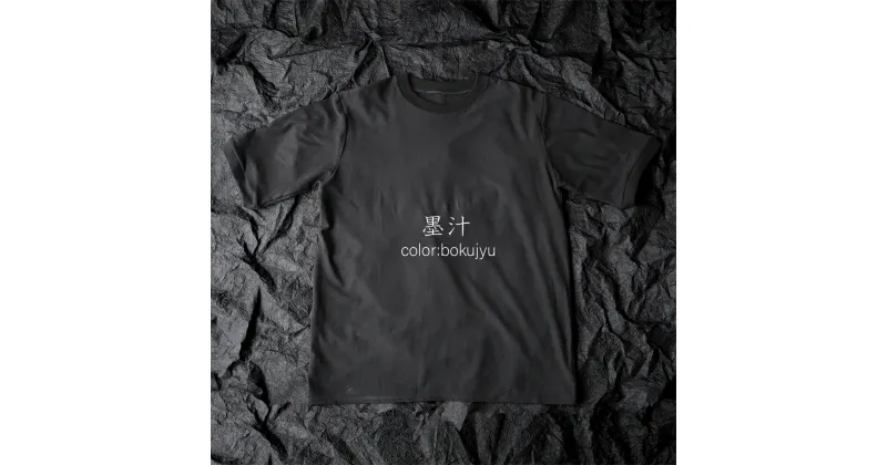 【ふるさと納税】土に還る天然素材「和紙糸」で作ったTシャツ メンズ Mサイズ 墨汁（ブラック） ／ まちづくり観光振興機構 半袖 カットソー 黒 トップス サステナブル 大人用 清涼感 奈良県 田原本町