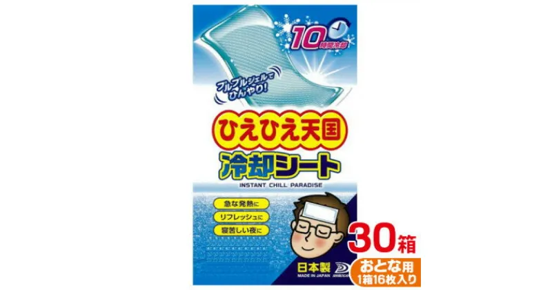 【ふるさと納税】ひえひえ天国 冷却シート 10時間 大人用 30箱入り(16枚x30箱=480枚)【1292394】