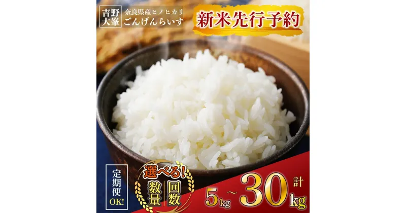 【ふるさと納税】新米予約 ひのひかり 吉野大峯ごんげんらいす 5kg 10kg 15kg 20kg 30kg 白米 精米 令和6年産 先行予約 奈良県産 吉野町 ごはん 米 ライス