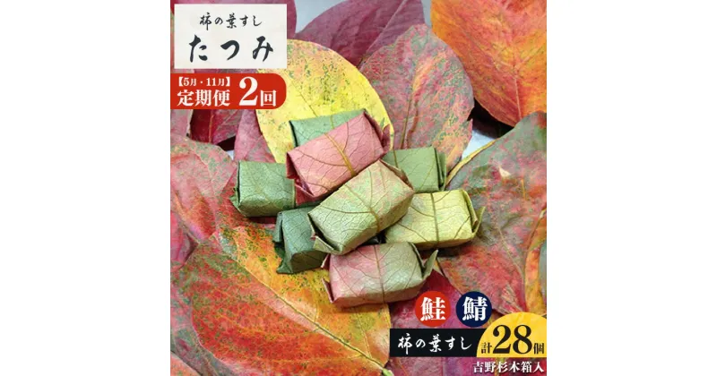 【ふるさと納税】【定期便 2回】柿の葉すし季節のお届け　(5,11月お届け）