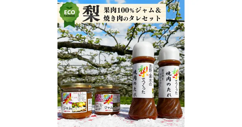 【ふるさと納税】 南陽園 奈良県産 梨果肉100％ジャム(180g ×2個)と梨果汁焼き肉のタレ(200ml ×2本) ギフトセット | ジャム 梨 ナシ なし 焼肉のタレ 焼肉のたれ タレ たれ 梨 果肉 セット ギフト 奈良県 大淀町