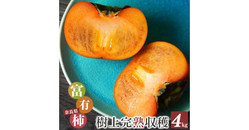 【ふるさと納税】奈良県産 吉野 富有柿 4kg （12〜14個入り） S箱 | 果物 くだもの フルーツ 柿 かき 期間限定 産地直送 奈良県 大淀町 メディアで紹介