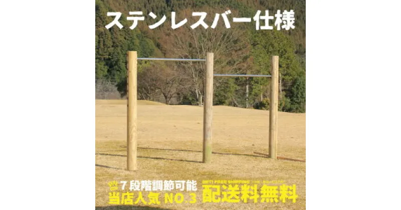 【ふるさと納税】木製 鉄棒 (大) 2連 国産材 間伐材使用 環境配慮 外遊び 屋外 アスレチック 遊具 公園 庭