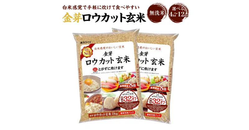 【ふるさと納税】金芽ロウカット玄米 選べる 4kg （2kg×2）／ 8kg （2kg×4）／ 12kg （2kg×6） | 和歌山県 和歌山市 和歌山 楽天ふるさと 納税 支援品 支援 返礼品 お取り寄せグルメ 取り寄せ グルメ 玄米 無洗米 お米 こめ 米 コメ