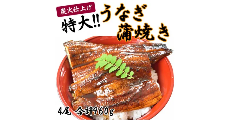 【ふるさと納税】うなぎ蒲焼き4尾入り 960g（蒲焼たれ8袋 山椒付き）【KS7】