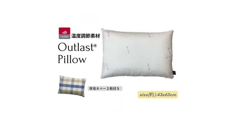 【ふるさと納税】《アウトラスト 枕 カバー2枚付 43x63cm チェック ブルー》OLMマドラスBL | まくら 寝具 日用品 人気 おすすめ 送料無料