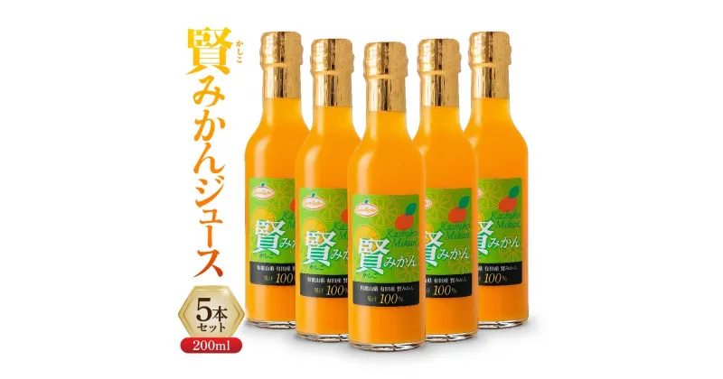 【ふるさと納税】賢みかんジュース200ml 5本セット ギフト | 飲料 ドリンク 食品 人気 おすすめ 送料無料