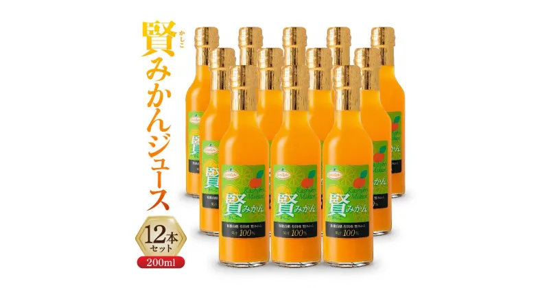 【ふるさと納税】賢みかんジュース200ml 12本セット ギフト | 飲料 ドリンク 食品 人気 おすすめ 送料無料