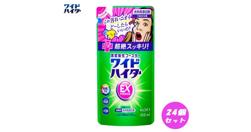 【ふるさと納税】【衣料用漂白剤】花王 ワイドハイター EXパワー つめかえ用（450ml）×24個セット | 漂白剤 ハイター 洗剤 人気 おすすめ 送料無料