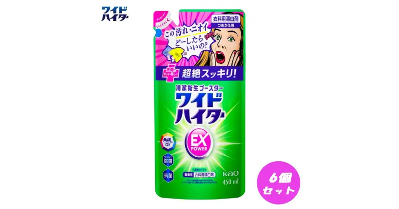 【ふるさと納税】【衣料用漂白剤】花王 ワイドハイター EXパワー つめかえ用（450ml）×6個セット | 漂白剤 ハイター 洗剤 人気 おすすめ 送料無料