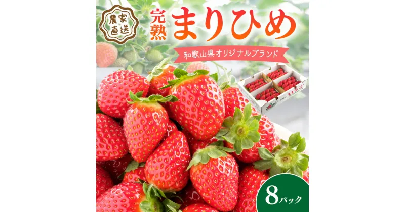 【ふるさと納税】《全国いちご選手権2022年第2位・2023年第3位！》農家直送 完熟まりひめ　8パック（和歌山県オリジナルブランドいちご）《先行予約》3月中旬以降順次発送【配送不可地域：北海道・沖縄・離島】いちご 甘い ふるさと納税 イチゴ 苺 フルーツ パック 数量限定