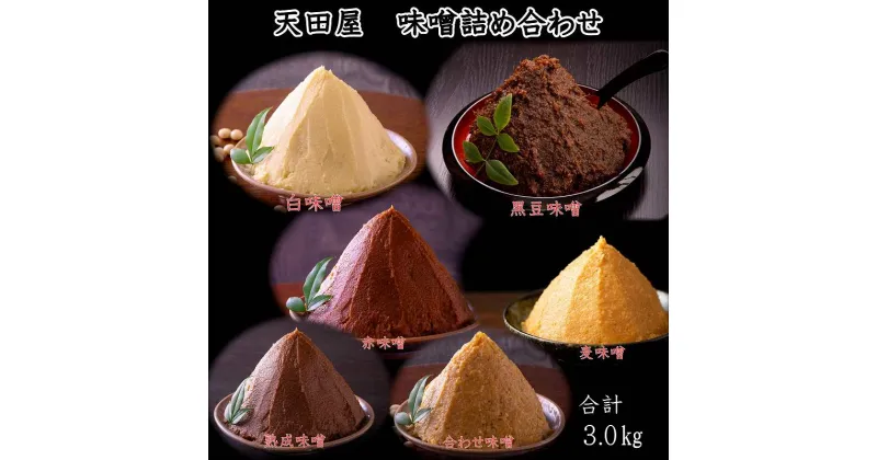 【ふるさと納税】天田屋　味噌詰め合わせ（500g×6種類＝3.0kg）