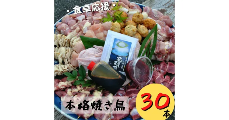 【ふるさと納税】【本格焼き鳥お任せセット30本】BBQ、キャンプに！