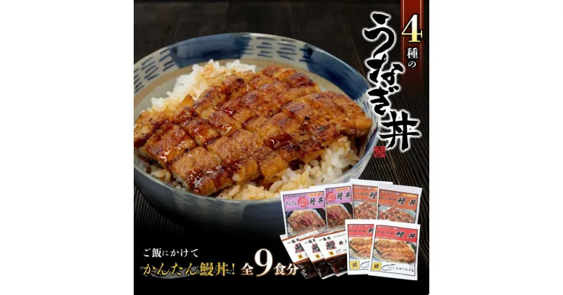 【ふるさと納税】4種のうなぎ丼セット 全9食分 / 和歌山 田辺市 国産 蒲焼 鰻 鰻丼 うな丼 土用の丑の日 セット 食べ比べ 冷凍 丼