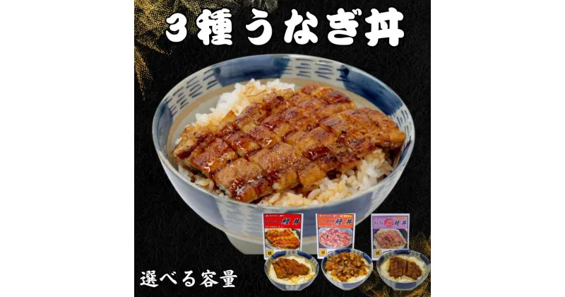 【ふるさと納税】かんたん鰻丼 3種食べ比べセット 選べる容量 3食 6食 / 田辺市 国産 国産うなぎ 国産鰻 うなぎ 鰻 鰻丼 うな丼 土用の丑の日 セット 食べ比べ 冷凍