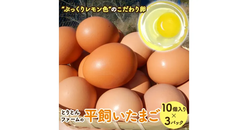 【ふるさと納税】とりとんファームの平飼いたまご10個入り×3パック / たまご 卵 卵焼き 卵がけご飯 料理 まとめ買い ご飯のお供 田辺市 鶏卵 平飼い 和歌山県