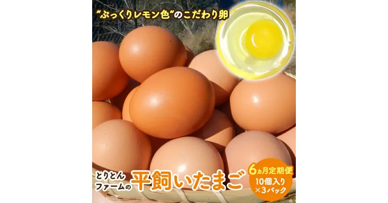 【ふるさと納税】【6カ月定期便】とりとんファームの平飼いたまご10個入り×3パック / たまご 卵 定期便 卵焼き 卵がけご飯 料理 まとめ買い ご飯のお供 田辺市 鶏卵 平飼い 和歌山県