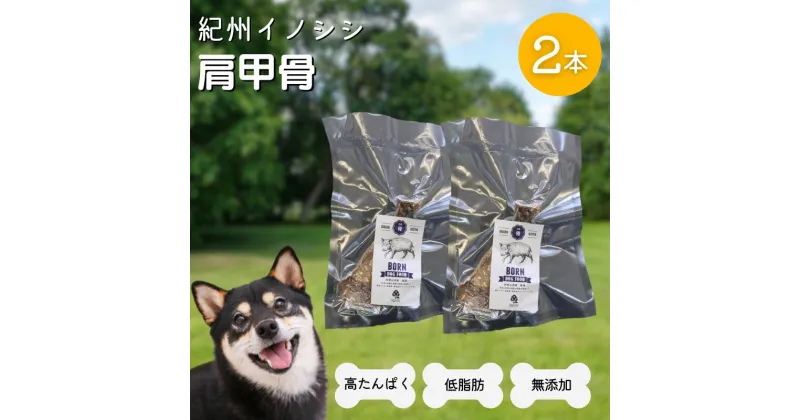 【ふるさと納税】無添加・犬用 紀州イノシシ 肩甲骨2本 / 犬用 犬用おやつ 猪肉 ジビエ イノシシ 無添加 ペット用 おやつ デンタルケア