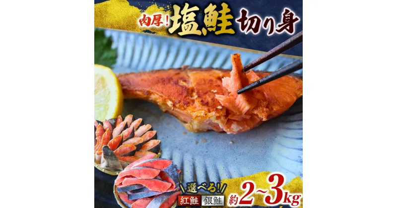 【ふるさと納税】 塩鮭 切り身 紅鮭 銀鮭 切身 【 選べる種類、容量】（2kg/3kg） 厳選 された 切り身 を使用（ 訳あり品ではありません） / 紅鮭 銀鮭 さけ サケ シャケ 和歌山 鮭 塩 冷凍 おかず お弁当 厚切り 切り身 魚 田辺市