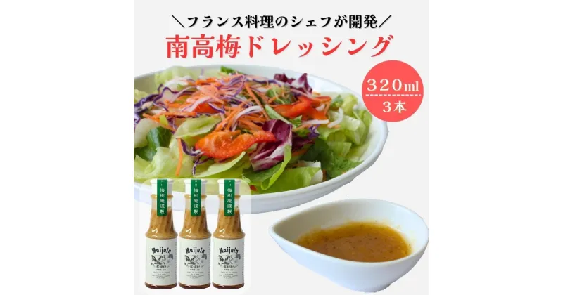 【ふるさと納税】南高梅ドレッシング3本セット / 龍神村 野菜 サラダ 調味料 冷蔵 ギフト お取り寄せ 和歌山県 田辺市