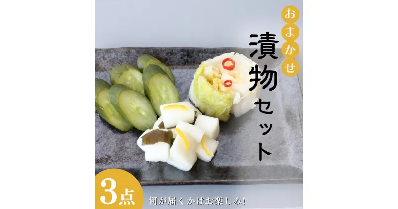 【ふるさと納税】おまかせ3点セット / 漬物 ごはんのおとも 大根 きゅうり 白菜 キムチ 浅漬け ぬか漬け 和歌山 田辺市