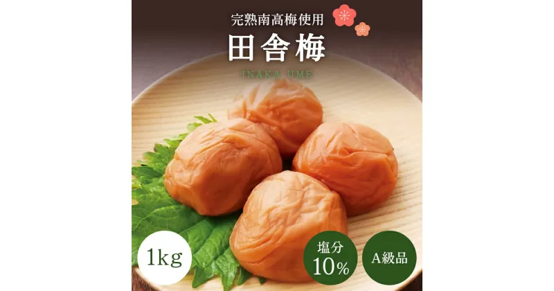 【ふるさと納税】【A級品】 紀州南高梅 田舎梅 1kg 塩分10％ / 梅干し 梅干 うめぼし 南高梅 国産 梅 うめ ウメ 完熟 健康 ご飯のお供 昔ながら 贈り物 ギフト プレゼント 和歌山県 田辺市 仙宝