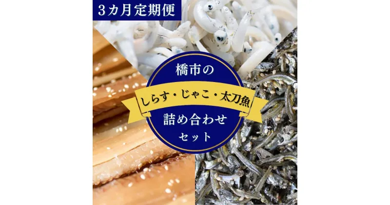 【ふるさと納税】【3カ月定期便】橋市の詰め合わせセットM（釜揚げしらす500g・じゃこの佃煮300g・太刀魚のみりん干し500g）※北海道・沖縄・離島配送不可 / 干物 味醂干し おつまみ ご飯のお供 シラス 冷蔵 お取り寄せ 和歌山県 田辺市