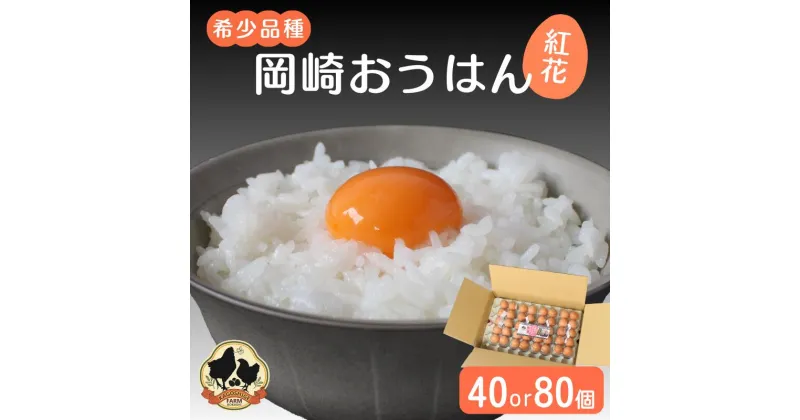 【ふるさと納税】希少品種　岡崎おうはん 紅花の卵【選べる容量40個 80個】（冷蔵配送） / 田辺市 卵 たまご 有精卵 純国産鶏 鶏卵 平飼い お取り寄せ 卵かけごはん 和歌山県