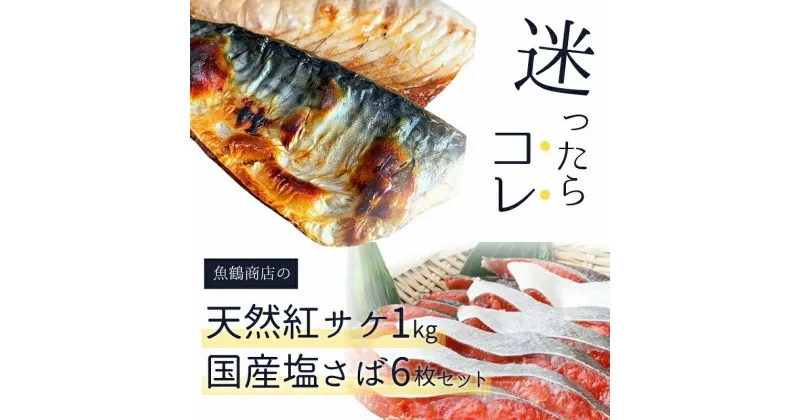 【ふるさと納税】 迷ったらコレ！！魚鶴商店の天然紅サケ1kg & 塩さばフィレ6枚セット