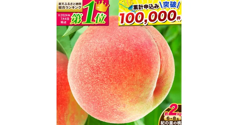 【ふるさと納税】高レビュー 和歌山県産 紀の里の桃 約2kg(6〜8玉) 先行予約《2025年6月中旬-8月中旬頃出荷》桃 もも モモ 果物 フルーツ お取り寄せ 和歌山 白鳳 日川白鳳 八旗白鳳 清水白桃 川中島白桃 送料無料 13000円 和歌山県産