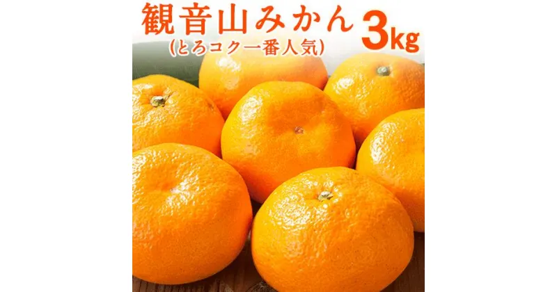 【ふるさと納税】【先行予約】観音山みかん(とろコク一番人気) 3kg 有限会社柑香園《2024年11月中旬-2025年1月下旬頃出荷》和歌山県 紀の川市 フルーツ 果物 柑橘 みかん