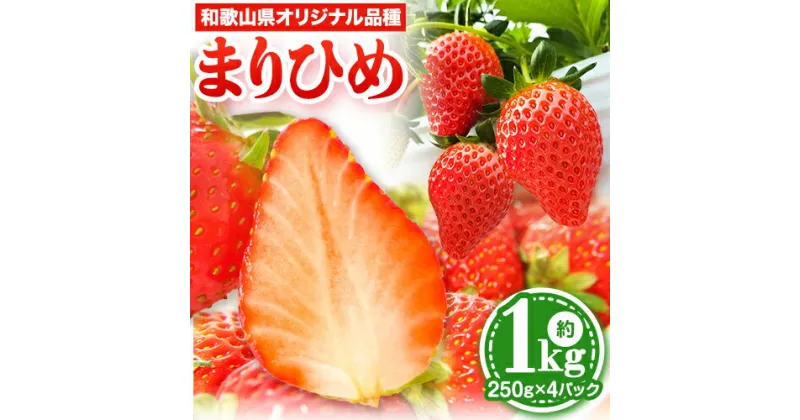 【ふるさと納税】まりひめ いちご 約1kg 250g×4パック 岸武青果株式会社《2025年1月上旬-3月末頃出荷》 和歌山県 紀の川市 1kg 送料無料