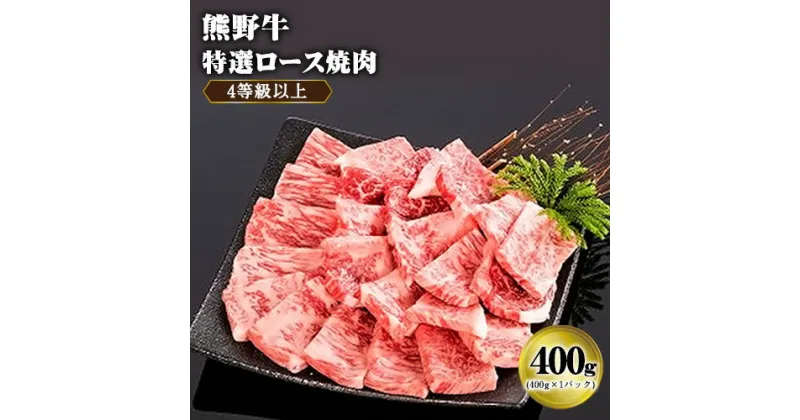 【ふるさと納税】「熊野牛」特選ロース焼肉400g 4等級以上 株式会社松源《30日以内に出荷予定(土日祝除く)》和歌山県 岩出市