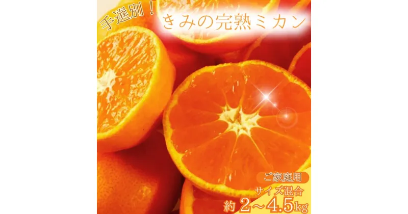 【ふるさと納税】 「きみの完熟ミカン」 あま～い！ カツオの有機肥料が味の決め手！ 約2kg(15~25個程度)～4.5kg(40~60個程度) サイズ混合 2S~M ご家庭用(秀優混合) 《 レビューキャンペーン 実施中 ! 》/みかん ミカン 柑橘 旬 和歌山県 有機 手選別