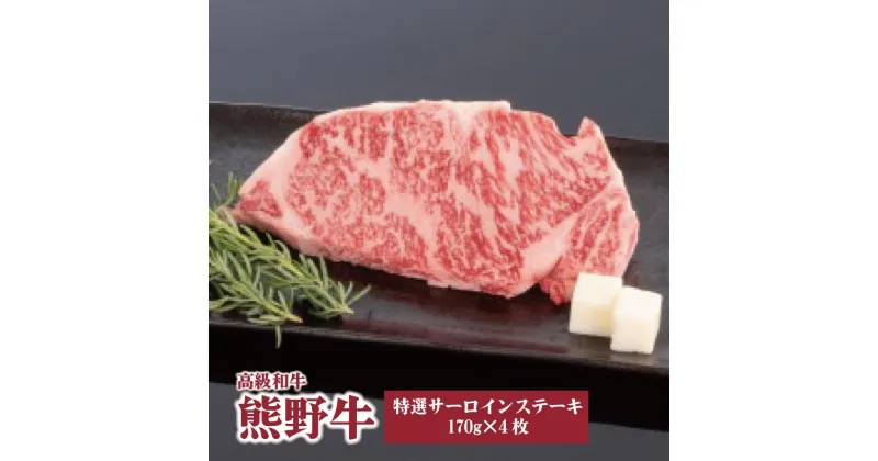 【ふるさと納税】高級和牛「熊野牛」 特選サーロインステーキ 170g×4枚 4等級以上 | 肉 お肉 にく 食品 くまのぎゅう 熊野牛 人気 おすすめ 送料無料 ギフト ステーキ