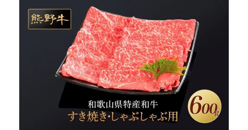 【ふるさと納税】熊野牛 すき焼き・しゃぶしゃぶ用 赤身スライス 約600g【MT33】