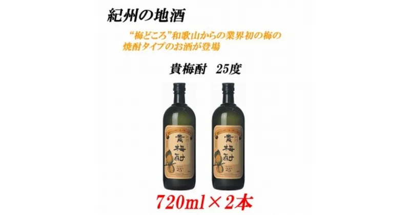 【ふるさと納税】紀州の地酒 貴梅酎 きばいちゅう 25度 720ml×2本 | 和歌山県 和歌山 九度山町 ふるさと 納税 楽天ふるさと 支援 支援品 返礼品 お礼の品 名産 名産品 特産 特産品 九度山 和歌山県九度山町 酒 お酒 梅酒 地酒 お取り寄せ 取り寄せ アルコール飲料